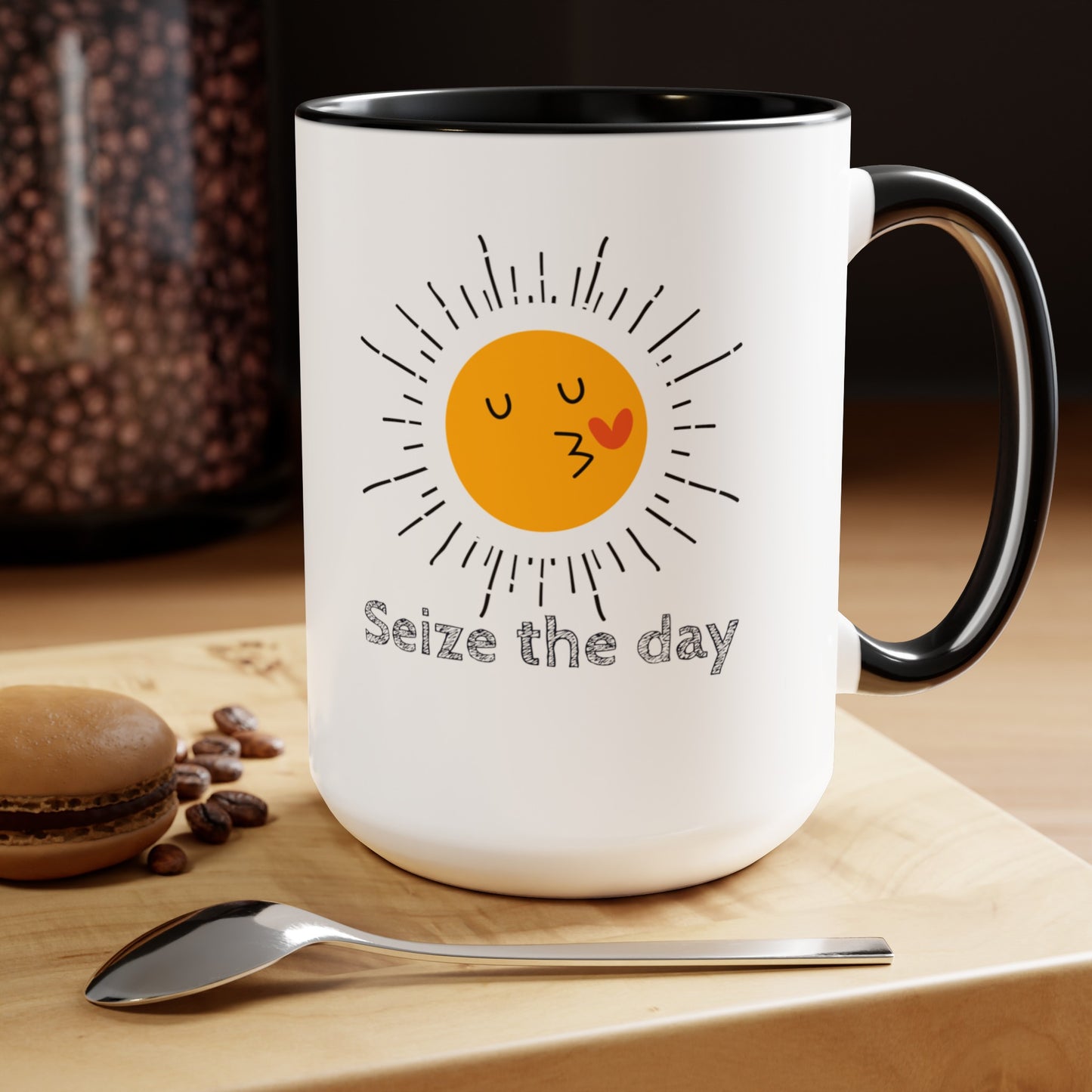 Seize the day Two-Tone Coffee Mugs, 15oz