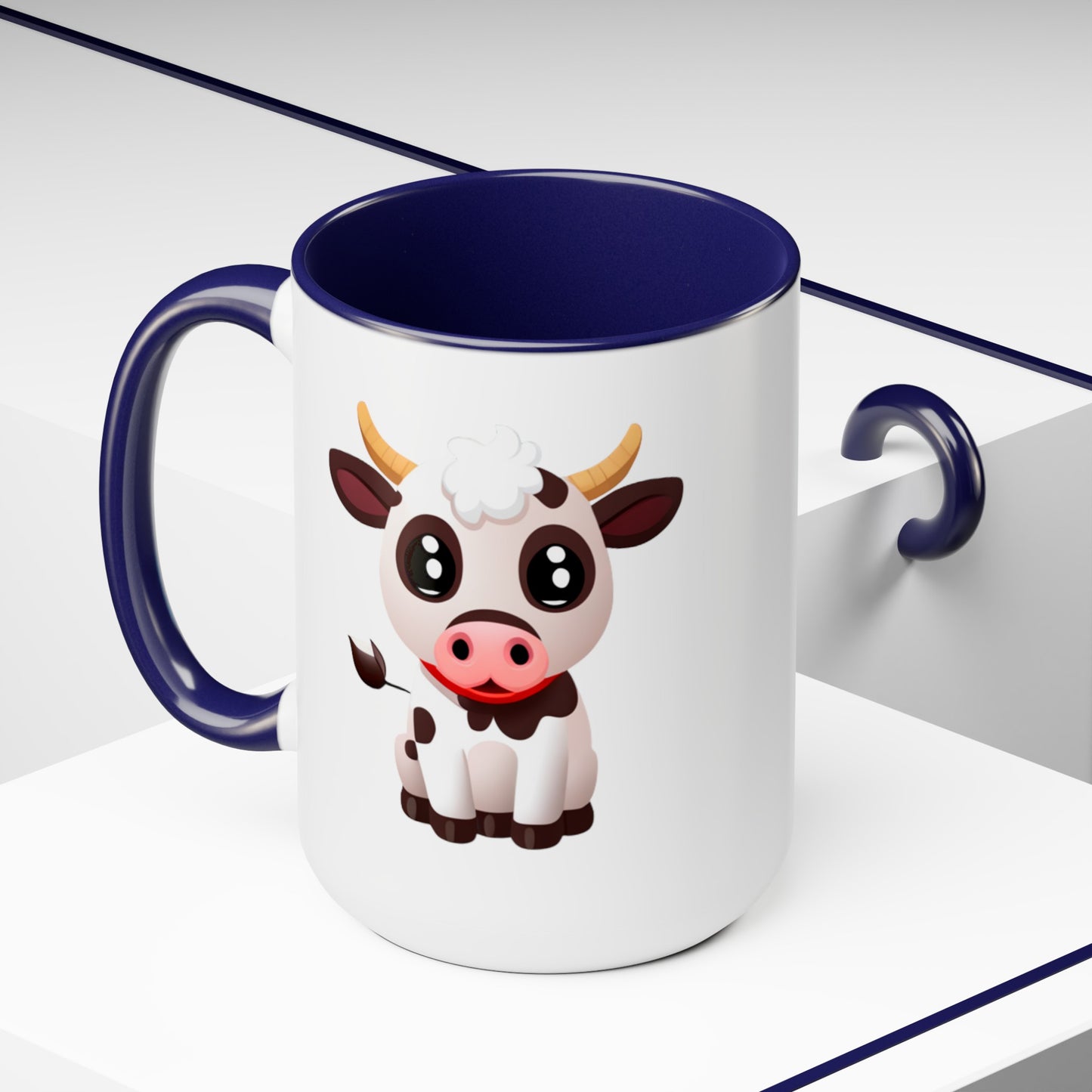 Cow Two-Tone Coffee Mugs, 15oz