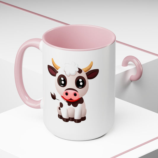 Cow Two-Tone Coffee Mugs, 15oz