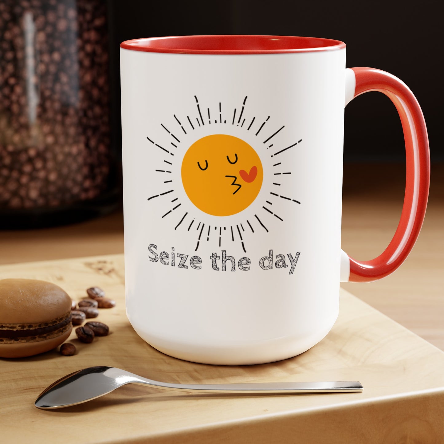 Seize the day Two-Tone Coffee Mugs, 15oz